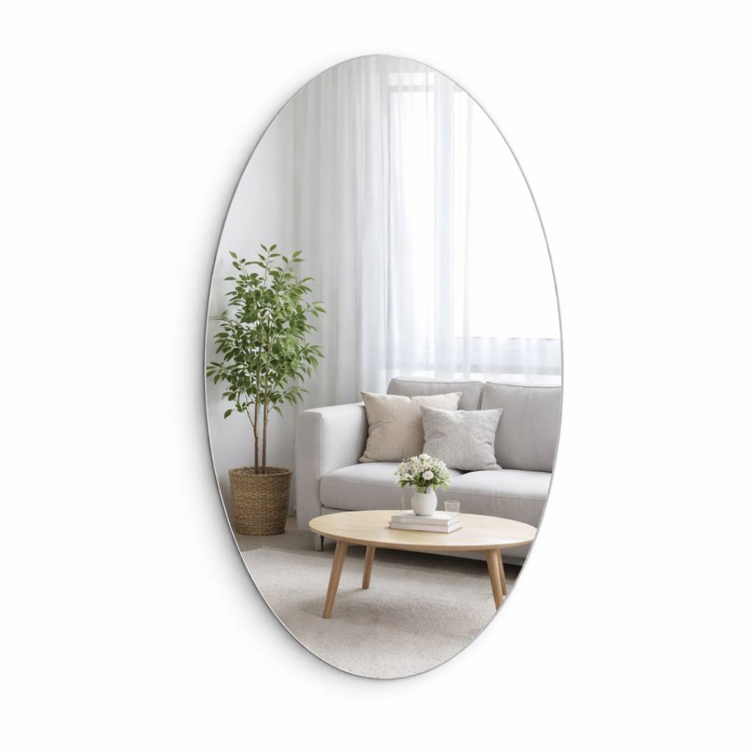 Oval Self-Adhesive Mirror Sticker