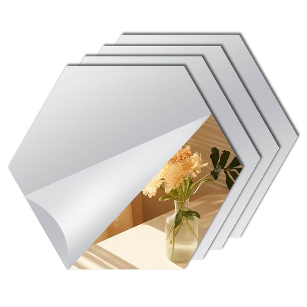 Golden Hexagon Self-Adhesive Mirror