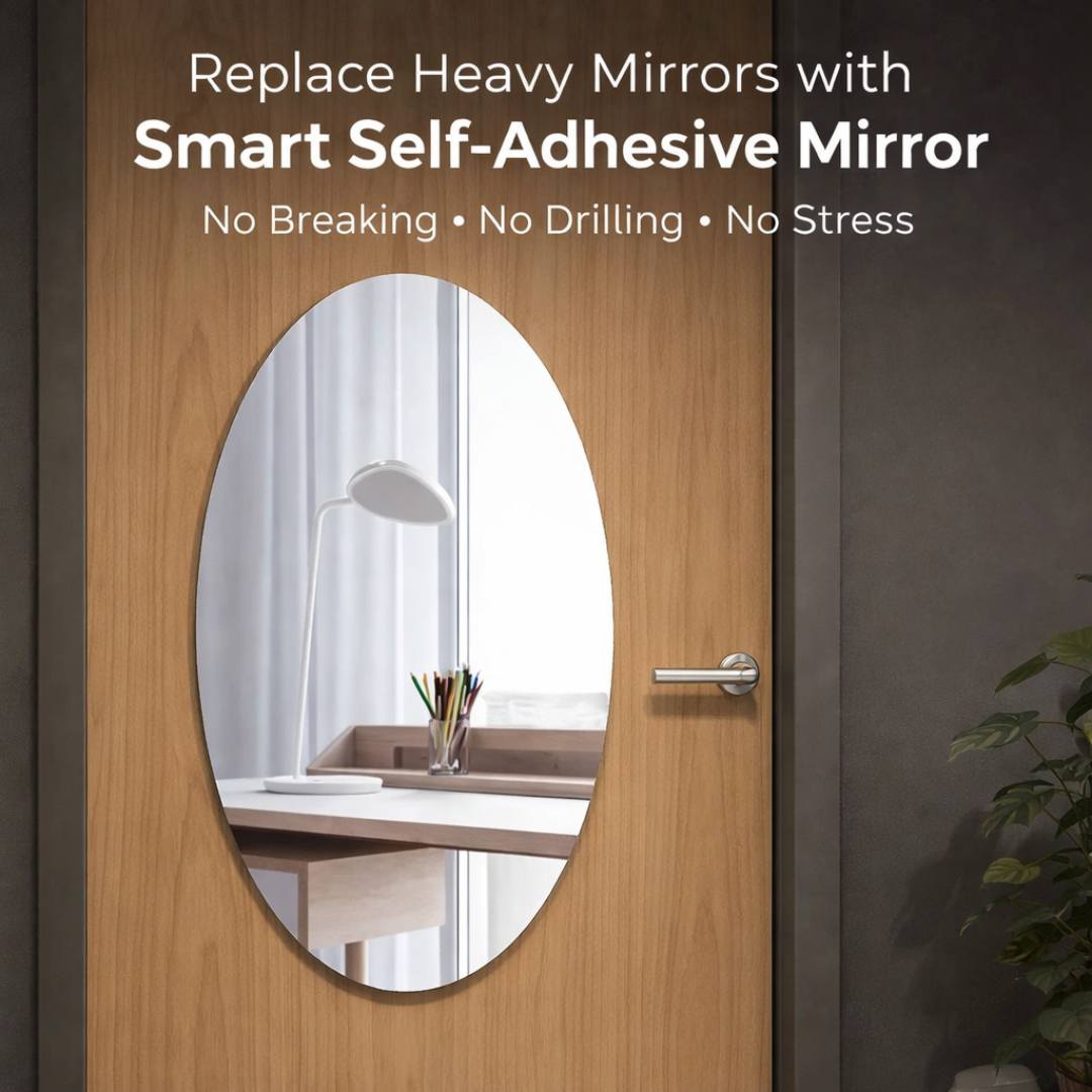 Oval Self-Adhesive Mirror Sticker
