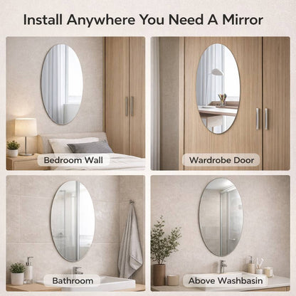 Oval Self-Adhesive Mirror Sticker